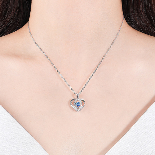 Smart heart-shaped necklace water drop pendant s925 silver-plated beating heart accessories Valentine's Day necklace jewelry wholesale