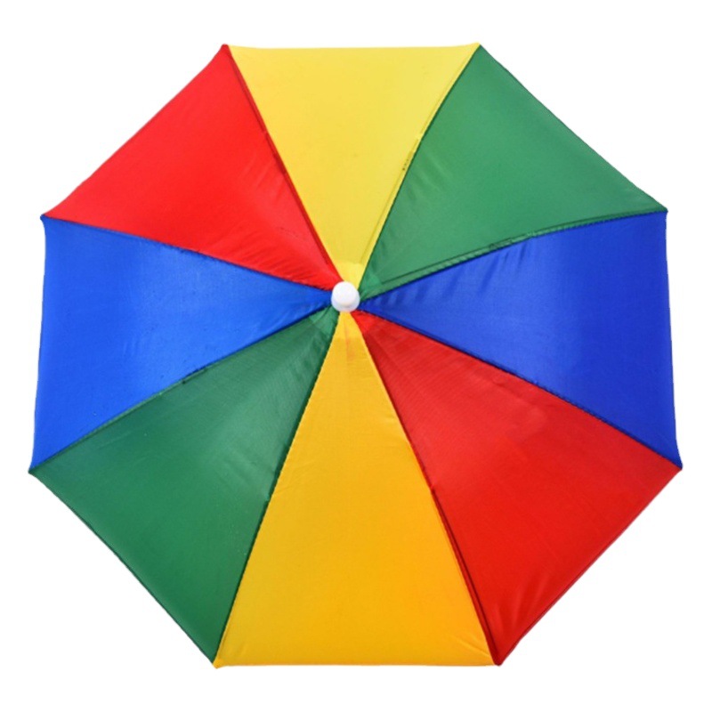 Outdoor umbrella cap fishing umbrella children's head wearing rainbow lightweight sunscreen umbrella watermelon wholesale LOGO