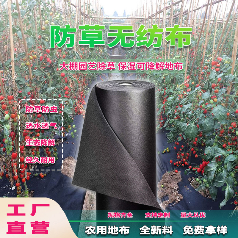 无纺布防草布除草布黑色透水透气生态防草无纺布农用黑色防草地布