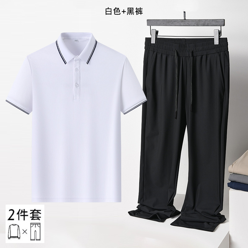 2025 High-End Men's Summer Wear, a Complete Set of Men's Sports Suits, Full-Body Matchinging Boys' Clothes and Pants