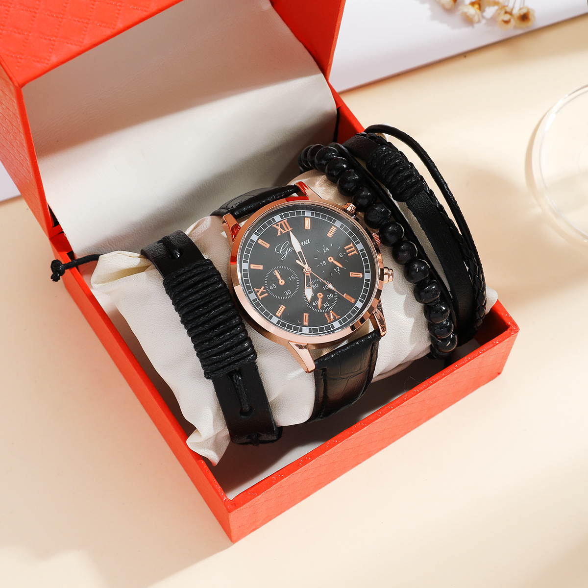 Reloj de pulsera de cuero para hombre, nuevo, moderno, de fábrica, estilo empresarial, sencillo y a la moda, venta al por mayor en stock.