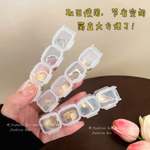 Simple transparent dust-proof earrings, earrings, necklaces, jewelry boxes, multi-grid storage boxes, ring design jewelry boxes wholesale