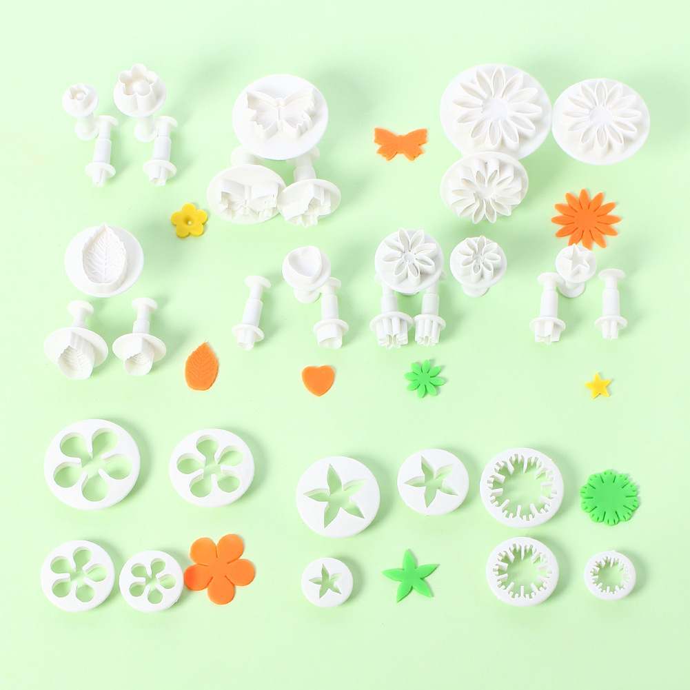 10'lu 33 Parçalı Fırın Aletleri Seti Fondant Araçları Pasta Kalıpları Bisküvi Kalıpları Üretici Toptan