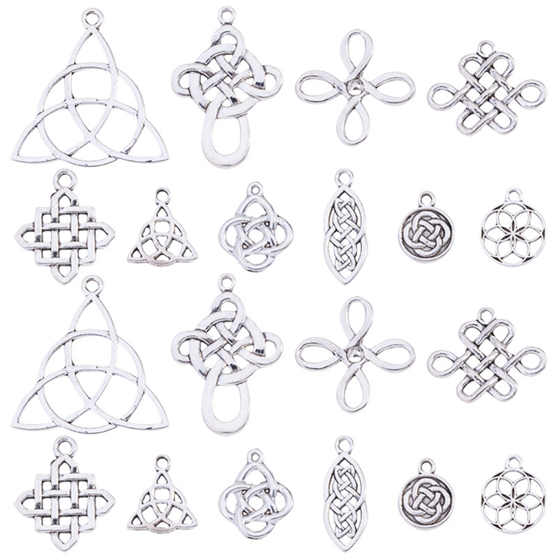 10 Popular Cross-Border Alloy Jewelry Accessories Celtic Knot Pendants Cross Charms Necklace Bracelet DIY Accessories