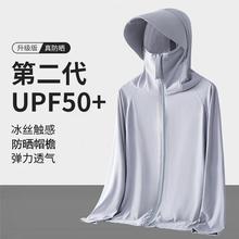 防晒衣男2025新款透气夏季户外运动凉感冰丝钓鱼防晒服防紫外线薄