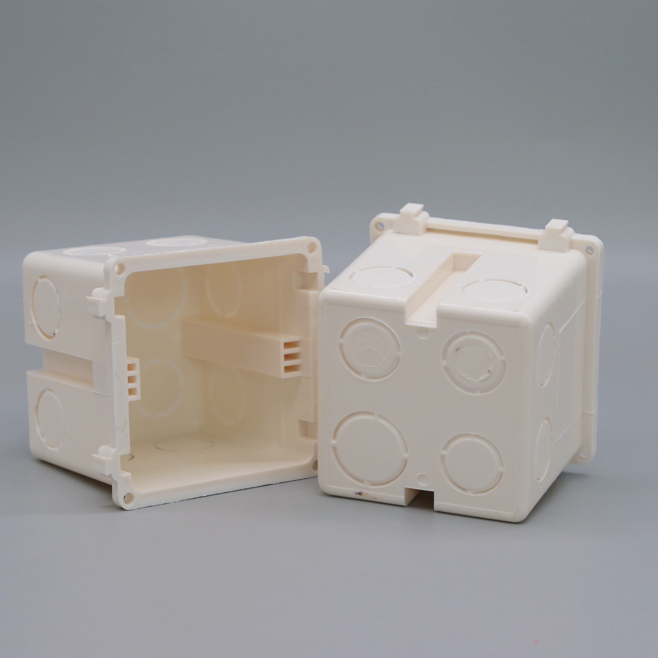 PVC自攻丝线盒86型通用70开关插座预埋暗装底盒拼装盒多用孔线盒