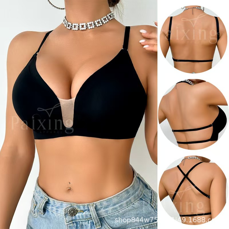 纸片人超薄内衣女大胸显小胸胸罩夏季薄款兔耳朵无痕透气显瘦文胸