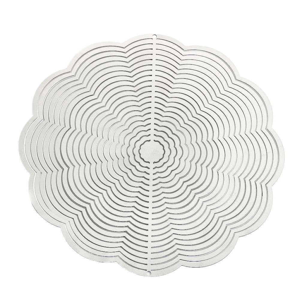 Roterende mandala vindspil i rustfrit stål til haven_voghion.com