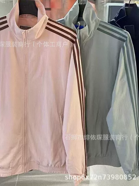 High-end version~Three-stripe spring new American retro color-blocking stand-up collar jacket baseball coat unisex