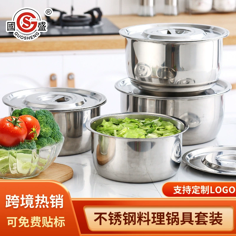 Трансграничный прямой подарок кастрюля костюм из нержавеющей стали суп горшок пять частей кухня приправа горшок шведский стол приправа банку