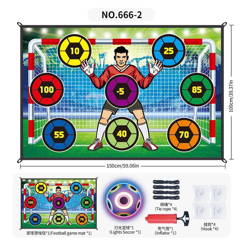 666 - 2b 1 metro * 150 almohadillas de fútbol de una sola pelota con iluminación de 054kg