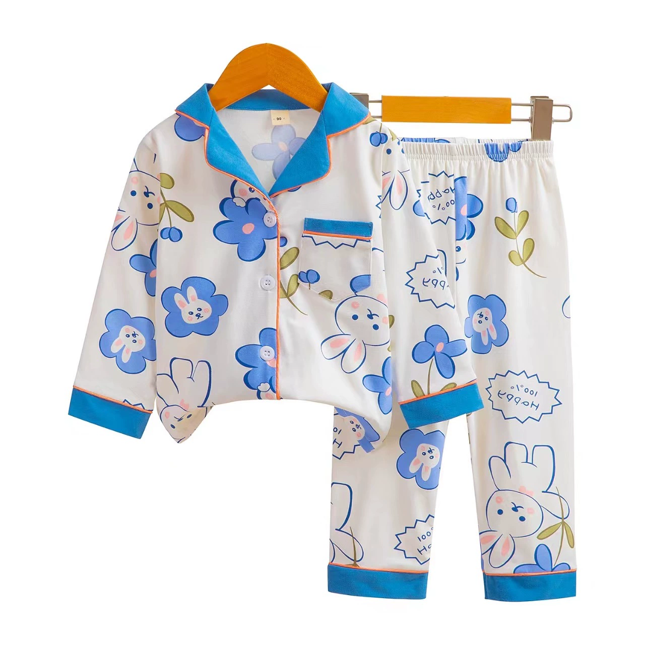 Children's long-sleeve, pijama, set, cardigan, cartoon trousers, children's clothing