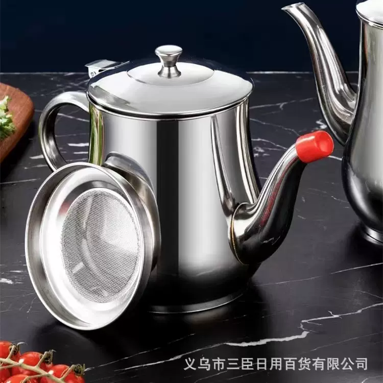 带滤网不锈钢安士壶油壶家用厨房储油罐多用调料瓶大容量油瓶批发