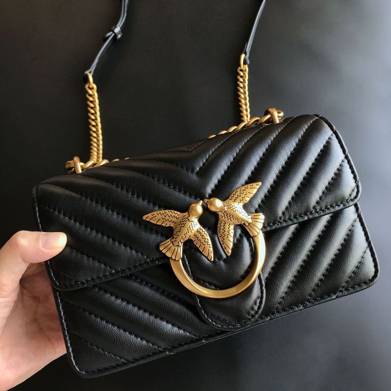 Chinese Valentine's Day gift pinko same style V pattern sheepskin swallow bag genuine leather shoulder underarm women's bag High version chain bag