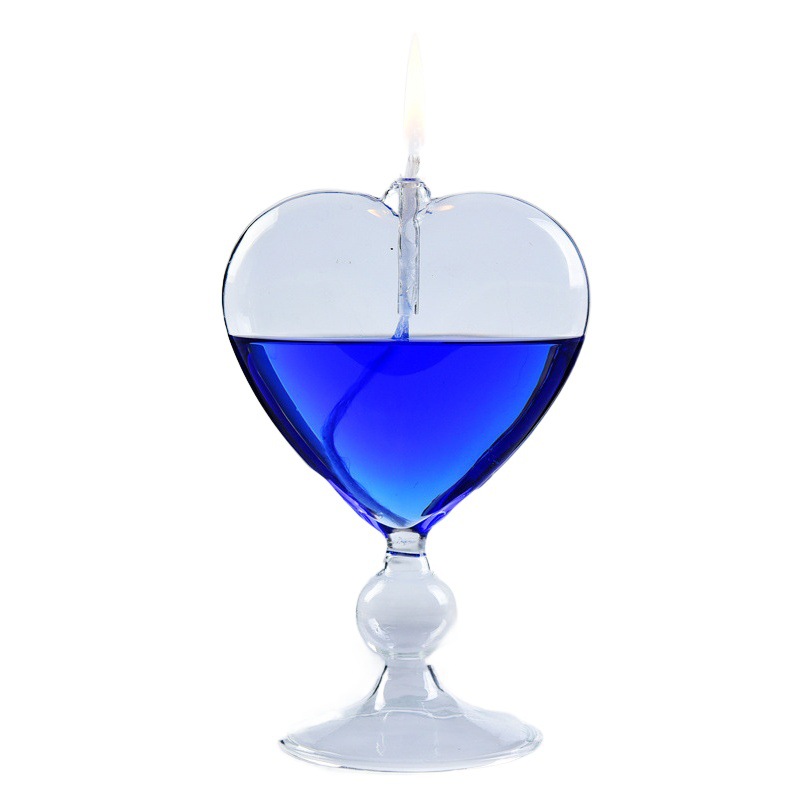 Creativo de cristal transparente amor lámpara aceite especial regalo boda en lugar del candelero decoración casera creativa europea
