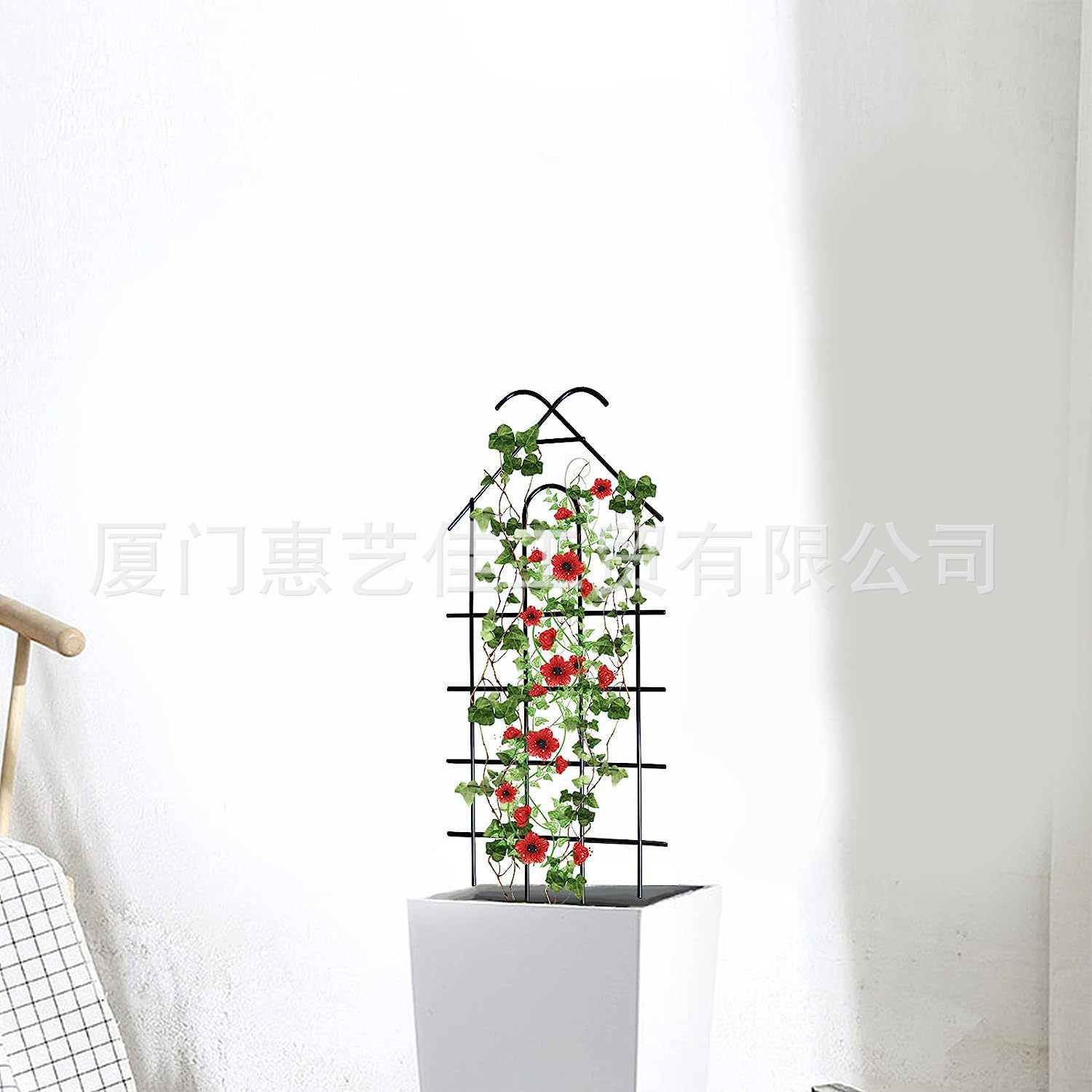 Iron Plant Trellis Small Vine Iron Climbing Frame Fence Courtyard Plant Climbing Frame Lattice Villa Potted Plant