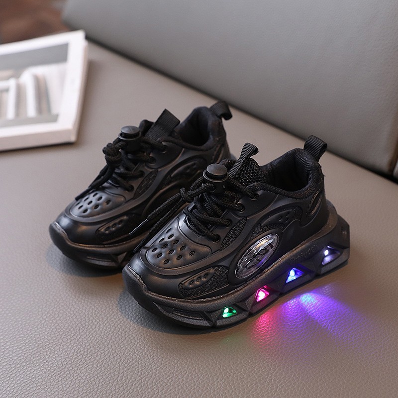 Led-joggesko til barn, pustende mesh-løpesko for gutter og jenter_voghion.com
