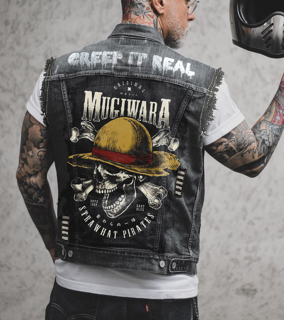 Ielu motocikla ikdienas jauniešu kovboju veste vīriešu modelis 2439_voghion.com