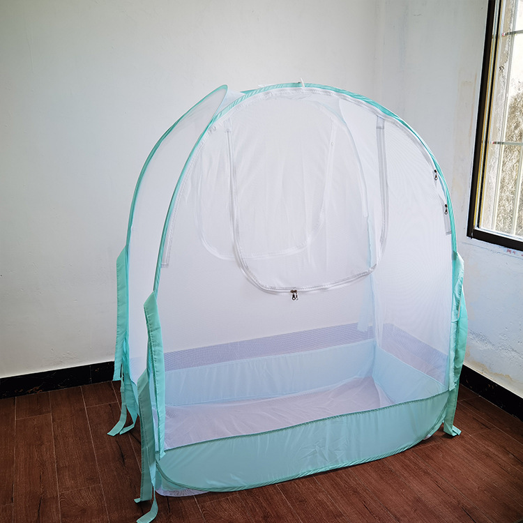 亚马逊爆款免安装蚊帐拉链婴儿床帐防摔儿童折叠带天窗摄像蒙古包