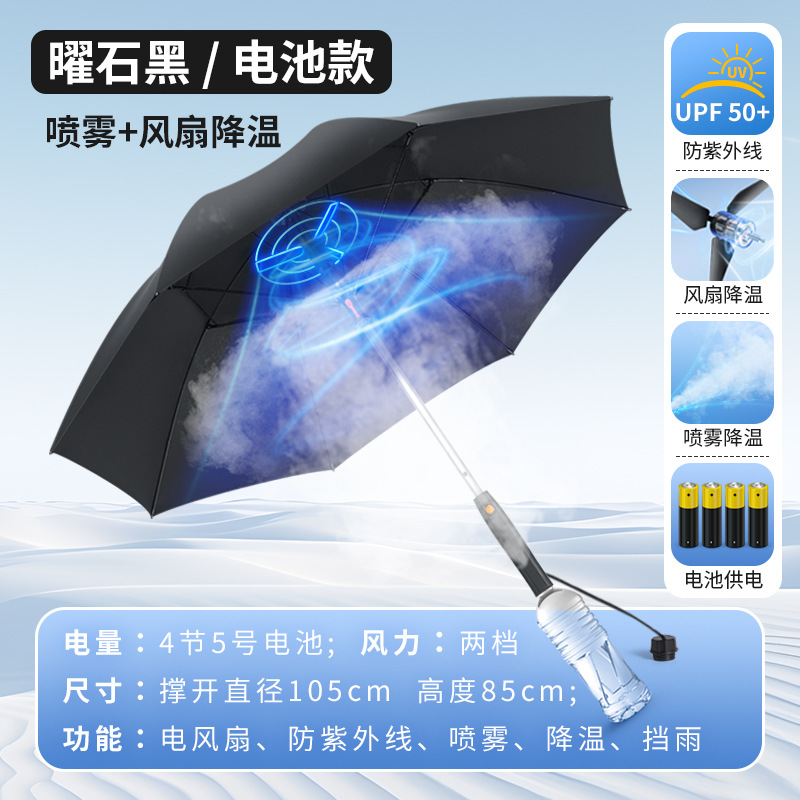 옵시디언 블랙 스트레이트 핸들 모델(AA 건전지 4개 + 풍속 2개를 직접 구매해야 함)