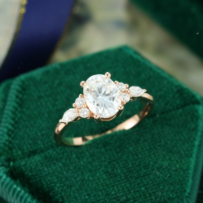 Hailao 2023 cross-border wish hot new copper jewelry white zircon princess ring imitation diamond engagement ring