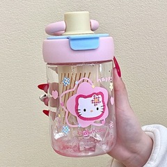 新型夏大容量ダブルドリンク女子高颜値カップ茶水分離カップ高温携帯ストローカップ