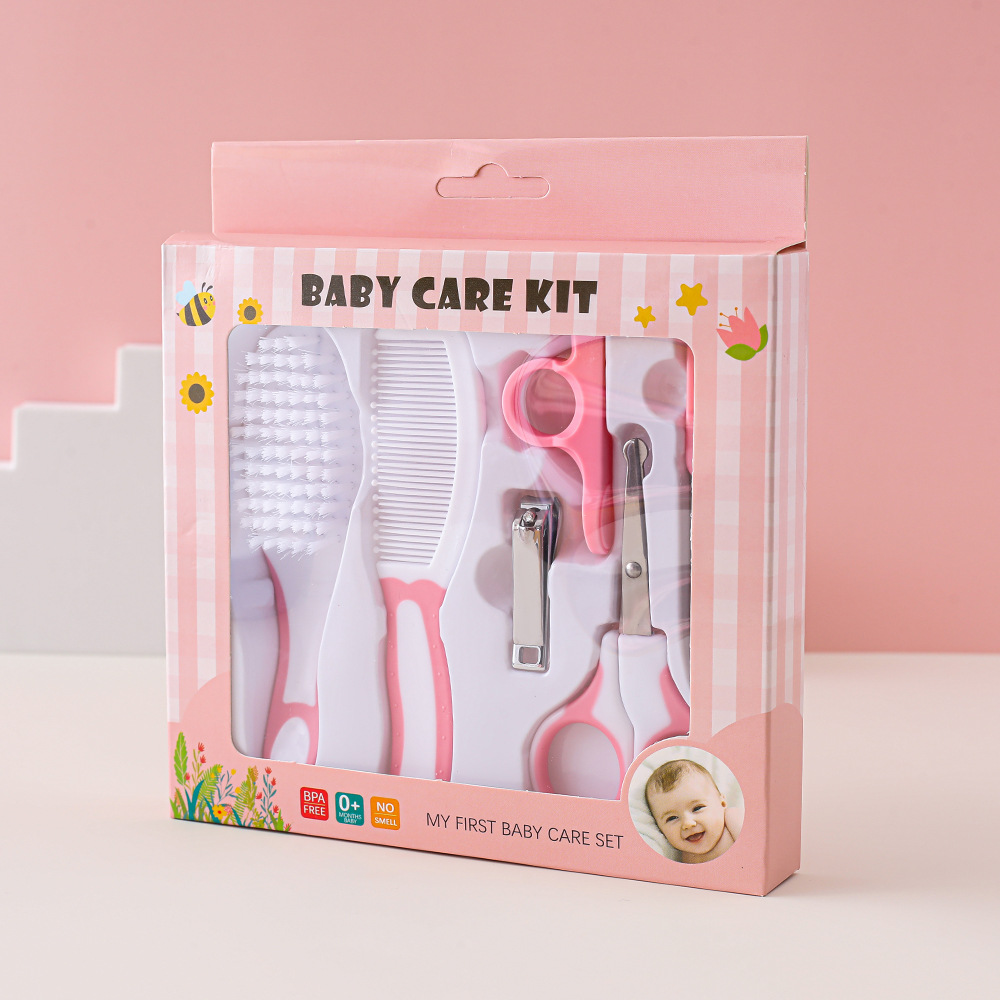 Comercio exterior Venta caliente cuidado del bebé limpieza 6-piece cortaúñas combinación traje bebé seguridad peine cepillo caja de regalo al por mayor image 7