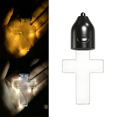Cross-Border Popular Car Dashboard Cross-Shaped Ambient Light, Dual-Color Decorative Led Display Light, Blessing Protection (Panel (Dashboard) işıqlandırması) - cross-pendant-night-light-one-pack-boxed