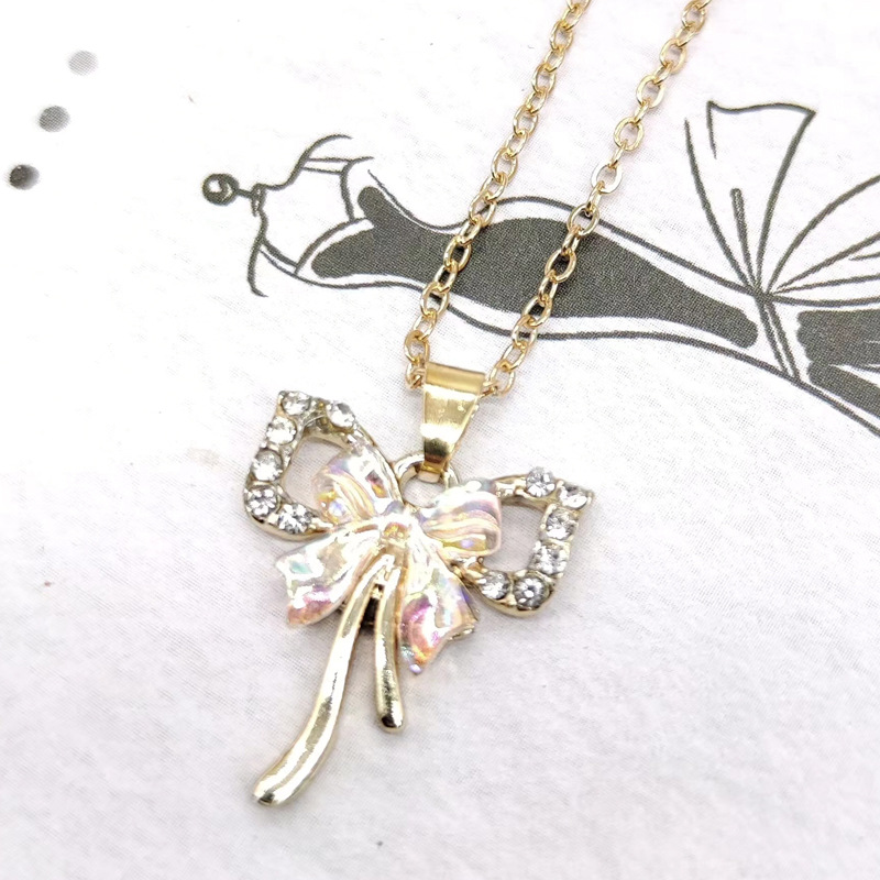 1 Piece Fashion Bow Knot Alloy Plating Inlay Zircon Women's Pendant Necklace display picture 2