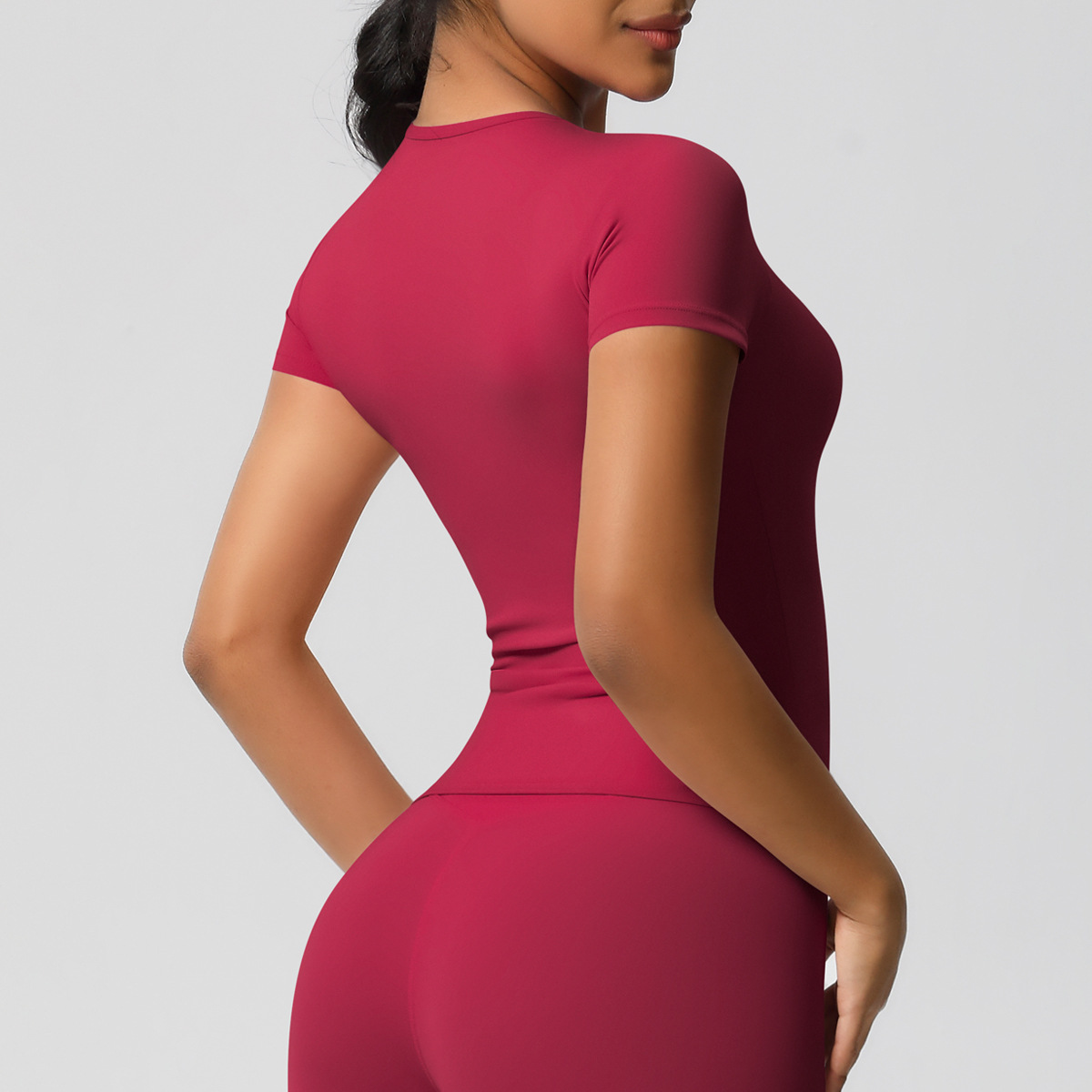 95g Weight Short Sleeve Sleeve Length Nylon, Spandex Fabric Type Regular Top Length T-shirt Tops Type Fitness, Yoga, Running Occasion Round Neck Neckline Solid Color Pattern Sport Style Style S, XL Size Sport Style Solid Color Nylon Spandex Round Neck Active Tops T-shirt 71