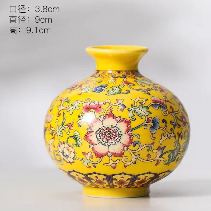 Flores de porcelana azul, vasos de flores de cerámica de lujo ligero, flores de alto nivel, decoración de mesa de comedor de estilo nuevo chino