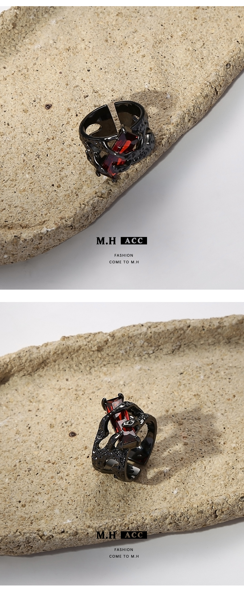 Dark Souls Original Ring Scholar Ring, a retro and powerful red Zircon cross-border couple ring from Europe and America, 2022 New style pic 6