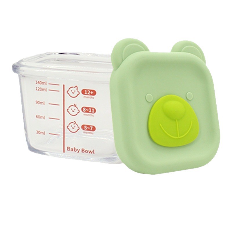 Cuencos de vidrio para madre y bebé cubierta de silicona cubierta de dibujos animados para niños cuencos de vidrio cuencos frescos al por mayor