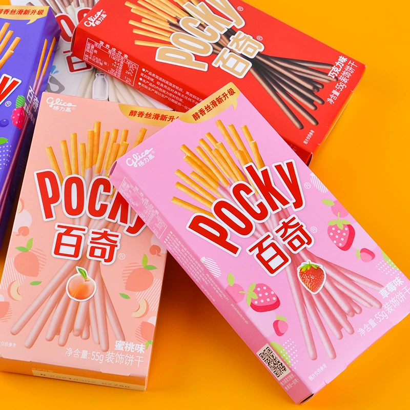 Печенье-бисквит палочка закускa (Greegao Pocky) ассорти вкусов, индивидуальные порции 50–55 г, набор разнообразных вкусов