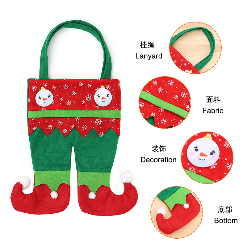 Grensoverschrijdende nieuwe kerstcadeautas voor kinderen elfbroek handtas kerstavondversiering appelzak snoepzak