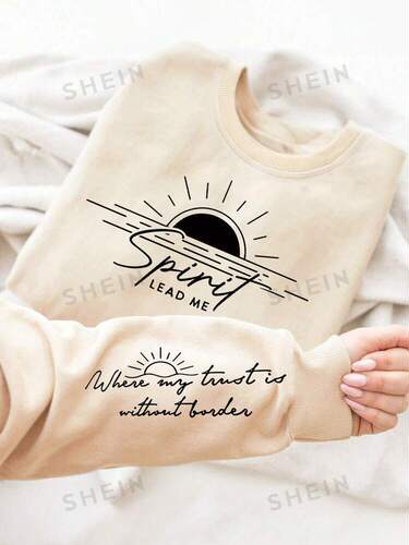 Factory wholesale Women's Round Neck Sweatshirt With Sunrise Sunshi