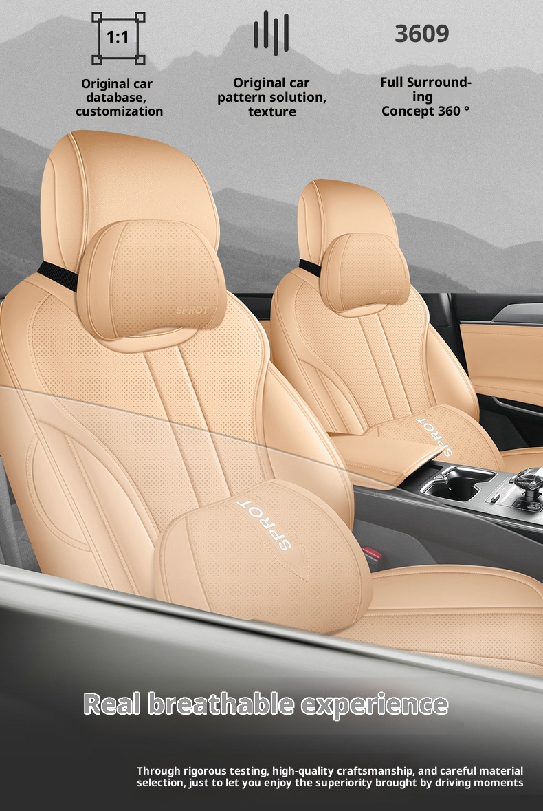 New Model Luxury Car Song Ldm-I Full Leather Car Seat Cushion, Four-Season Overseas Right-Hand Drive Seat Cover, Cross-Border Full-Cover Car Seat Cushion