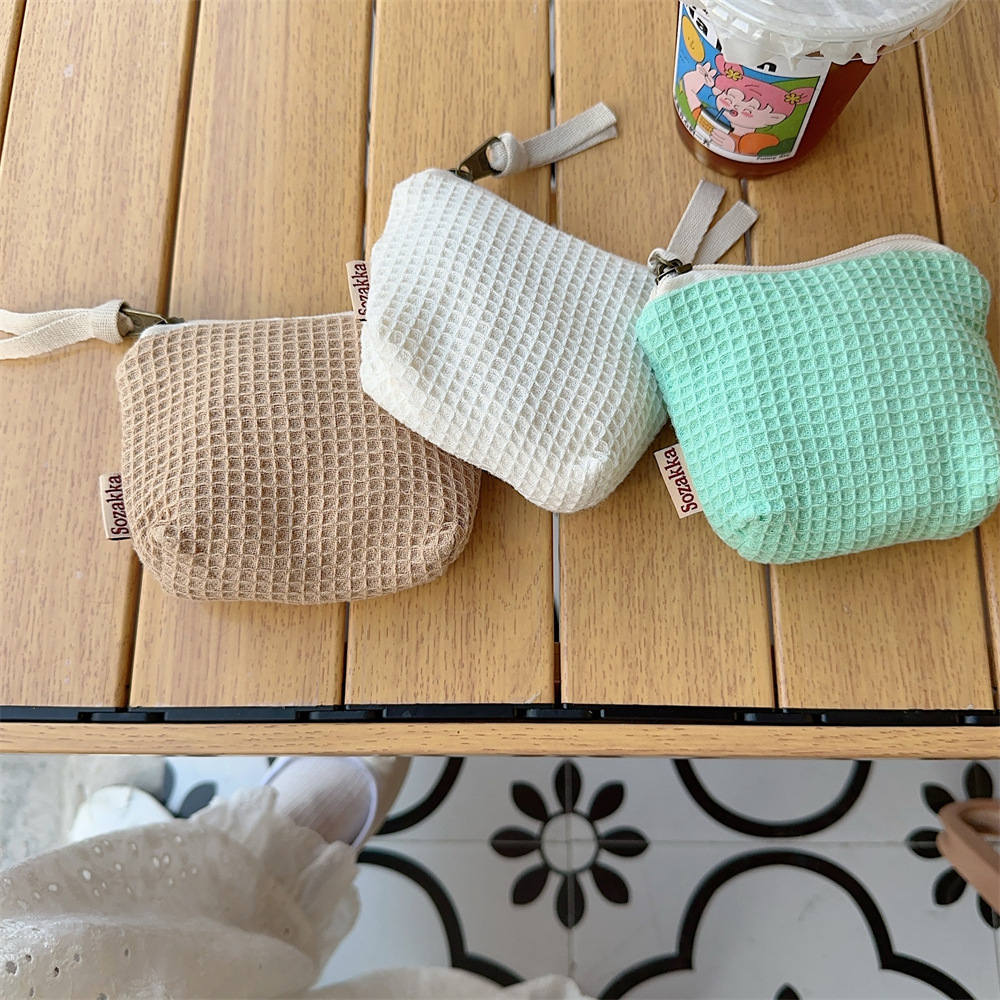 310173 Wafers Checkered Small Item Storage Bag, Portable small Bag, Lipstick Cushion Key, Lipstick Makeup Bag undefined