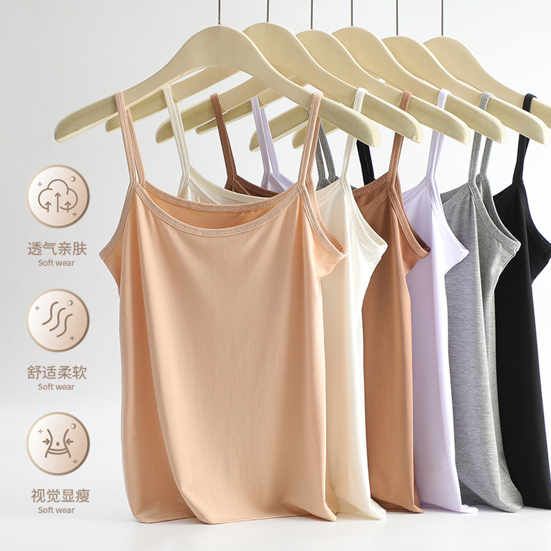 Primavera y verano modal ropa interior de fondo camisola de color sólido de las mujeres delgada cómoda transpirable ropa interior de fondo para adelgazar