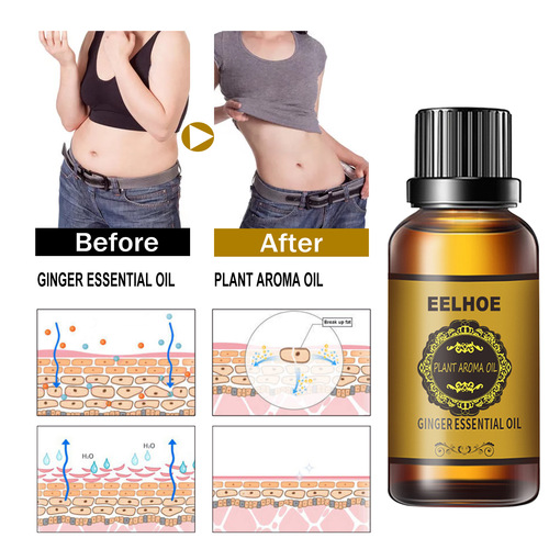 EELHOE Ginger Essential Oil Firming Slimming Massage Abdominal Tightening Thigh Muscle Shaping Abdominal Slimming Essential Oil
