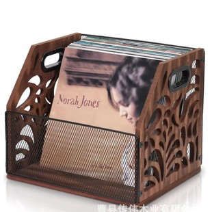 Wooden Vinyl Record Cut Out Storage Box Desktop Record Storage Box Retro Country Style Cd Vinyl Record Rack