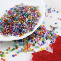 2mmab彩幻彩小包國產玻璃米珠diy手工串珠項鍊手鍊飾品配件材料