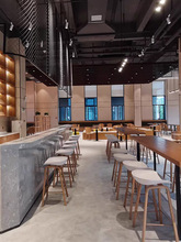 吧椅展会汽车4s华为手机店吧台椅茶水间实木高脚凳收银前台酒mω