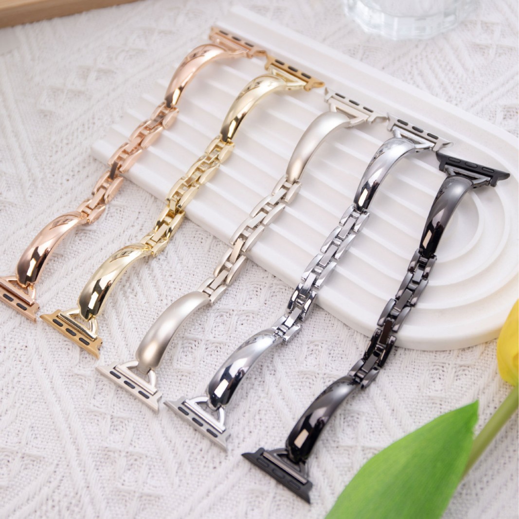 D-Shaped Eco-Friendly Metal Bracelet Curved Strap Suitable for Apple Watch Iwatch10-1 Se Ultra Series
