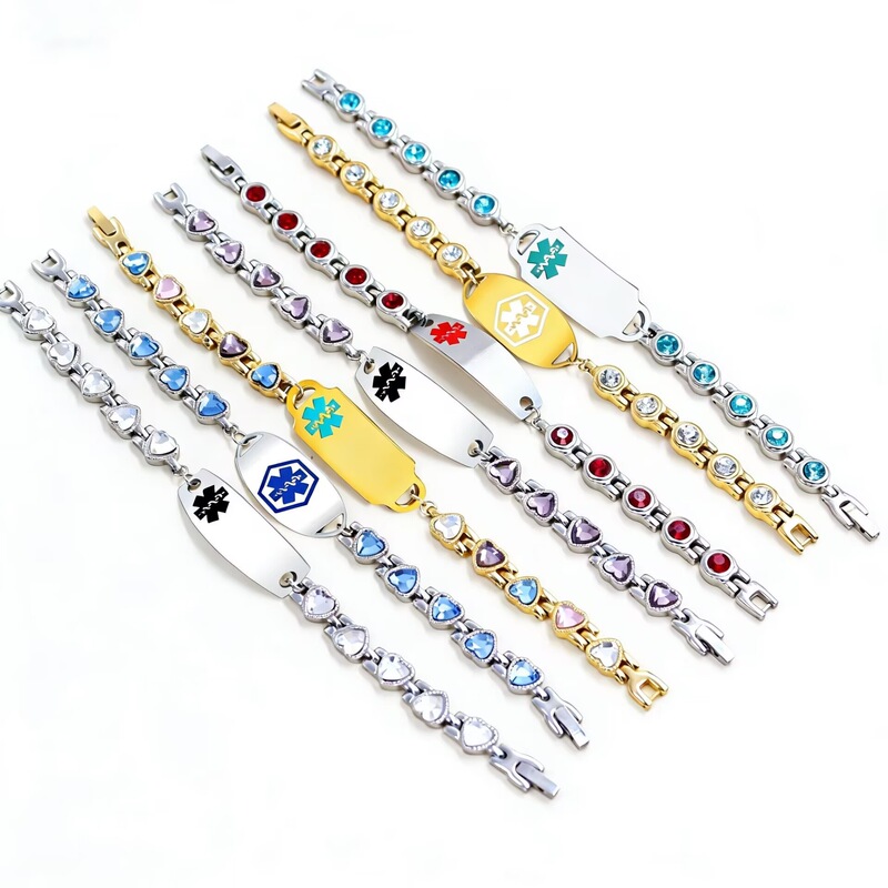 Cross-border Medical Logo Love CNC Diamond Magnetic Bracelet Anti-radiation Anti-fatigue Bottom Healthy DIY Bracelet