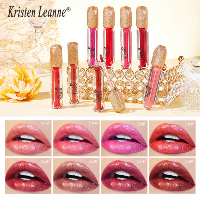 RISTEN LEANNE Black Technology skinner klarere, når du nipper til den Pearl Glitter Lipgloss Non-stick Cup Matte Lipgloss_voghion.com