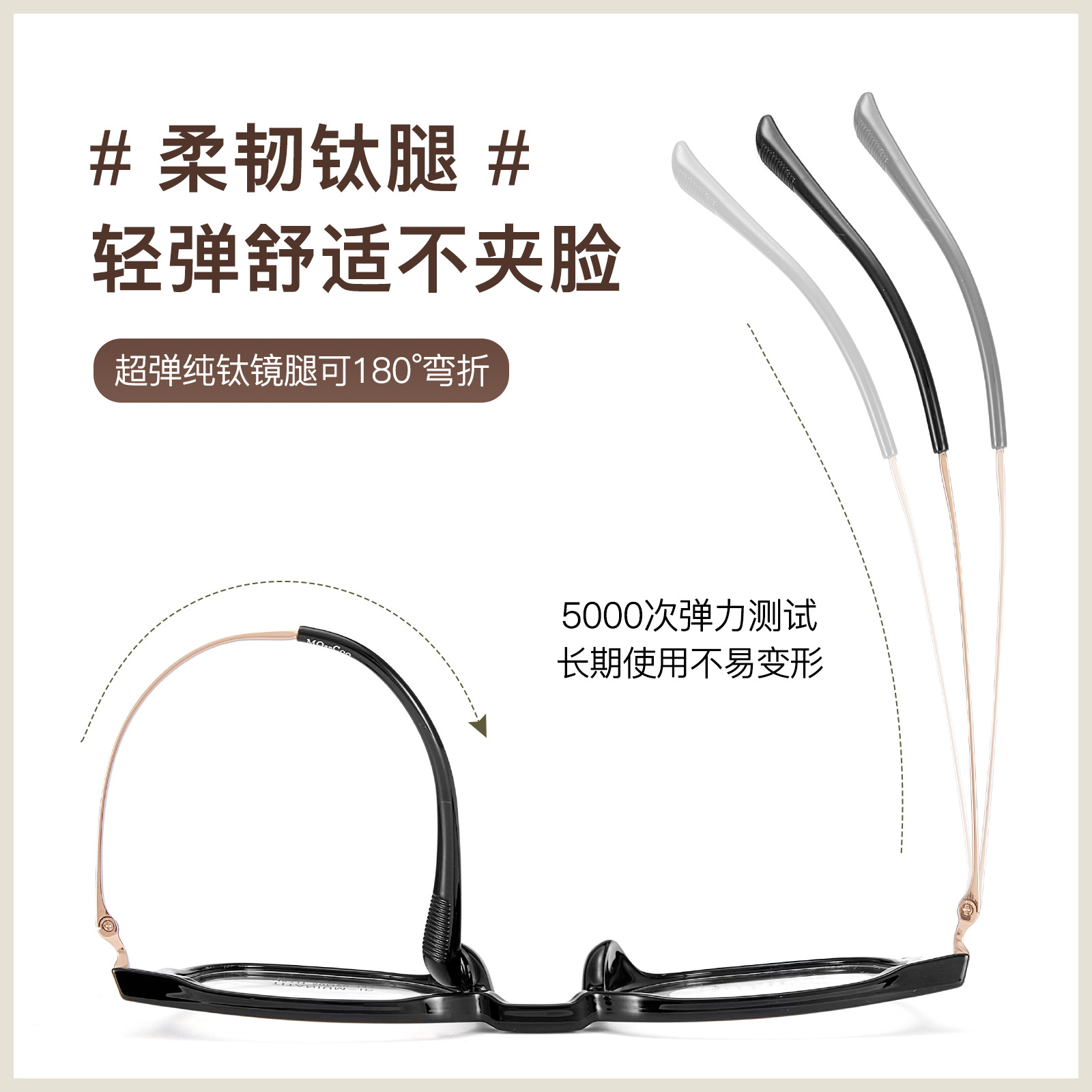 gris esmerilado de alta calidad coreana simple TR red retro marco de gafas de pierna de titanio integrado soporte de nariz Danyang lote de gafas