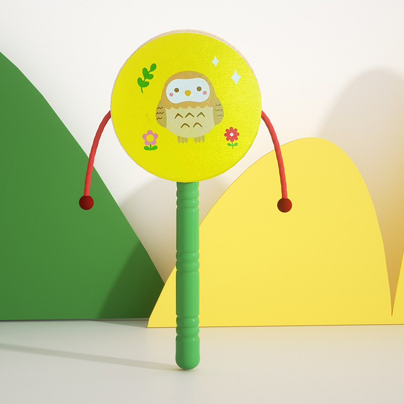 Orff instrumento musical niños de dibujos animados pandereta madera kindergarten profesor rendimiento pandereta bebé pandereta juguete