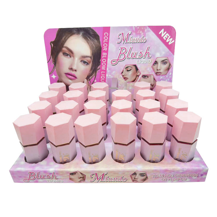 Líquido de rubor de color Mlundo6 transfronterizo, fácil de colorear y colorear, fabricante de maquillaje líquido de rubor natural al por mayor