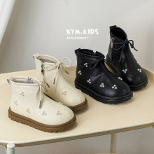 2025年秋季新款儿童靴子韩版甜美珍珠短靴软底女童公主靴时尚单靴